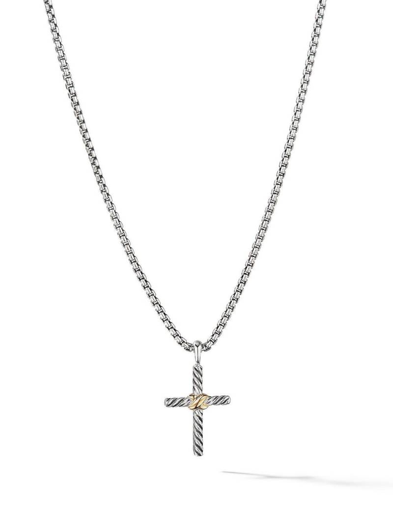 David Yurman 14kt yellow gold and sterling silver Petite X Cross necklace von David Yurman