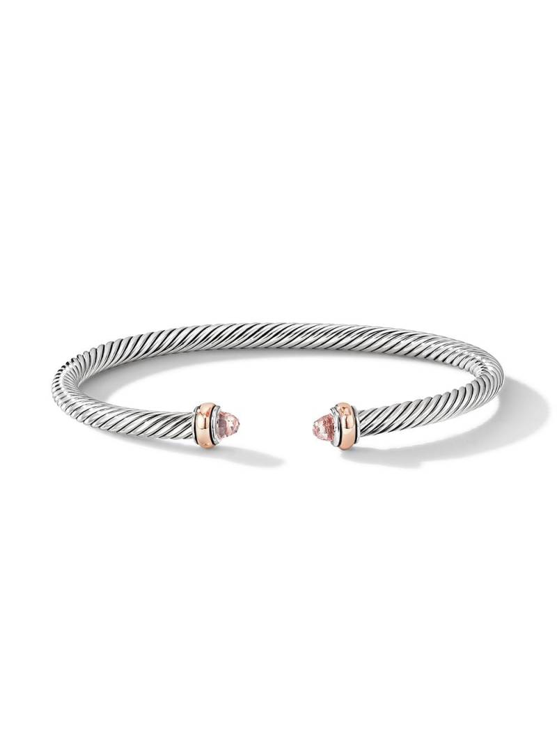 David Yurman 18kt rose gold and sterling silver Cable Classics morganite bracelet von David Yurman