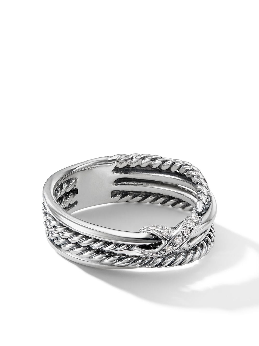 David Yurman sterling silver X Crossover diamond band ring von David Yurman