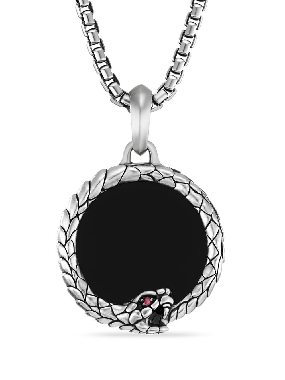 David Yurman sterling silver Cairo Ouroboros onyx and ruby amulet von David Yurman