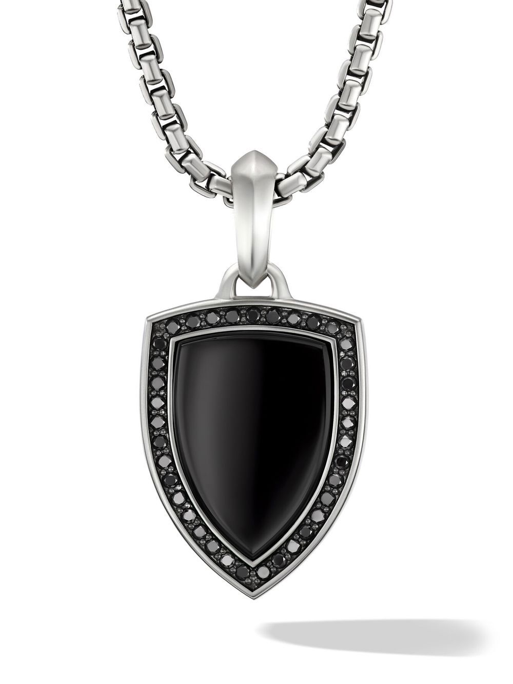 David Yurman sterling silver Shield onyx and diamond amulet von David Yurman