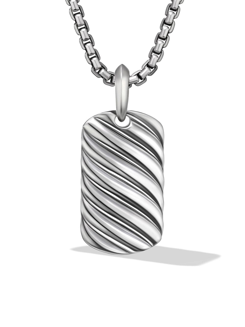 David Yurman sterling silver small Sculpted Cable tag pendant von David Yurman