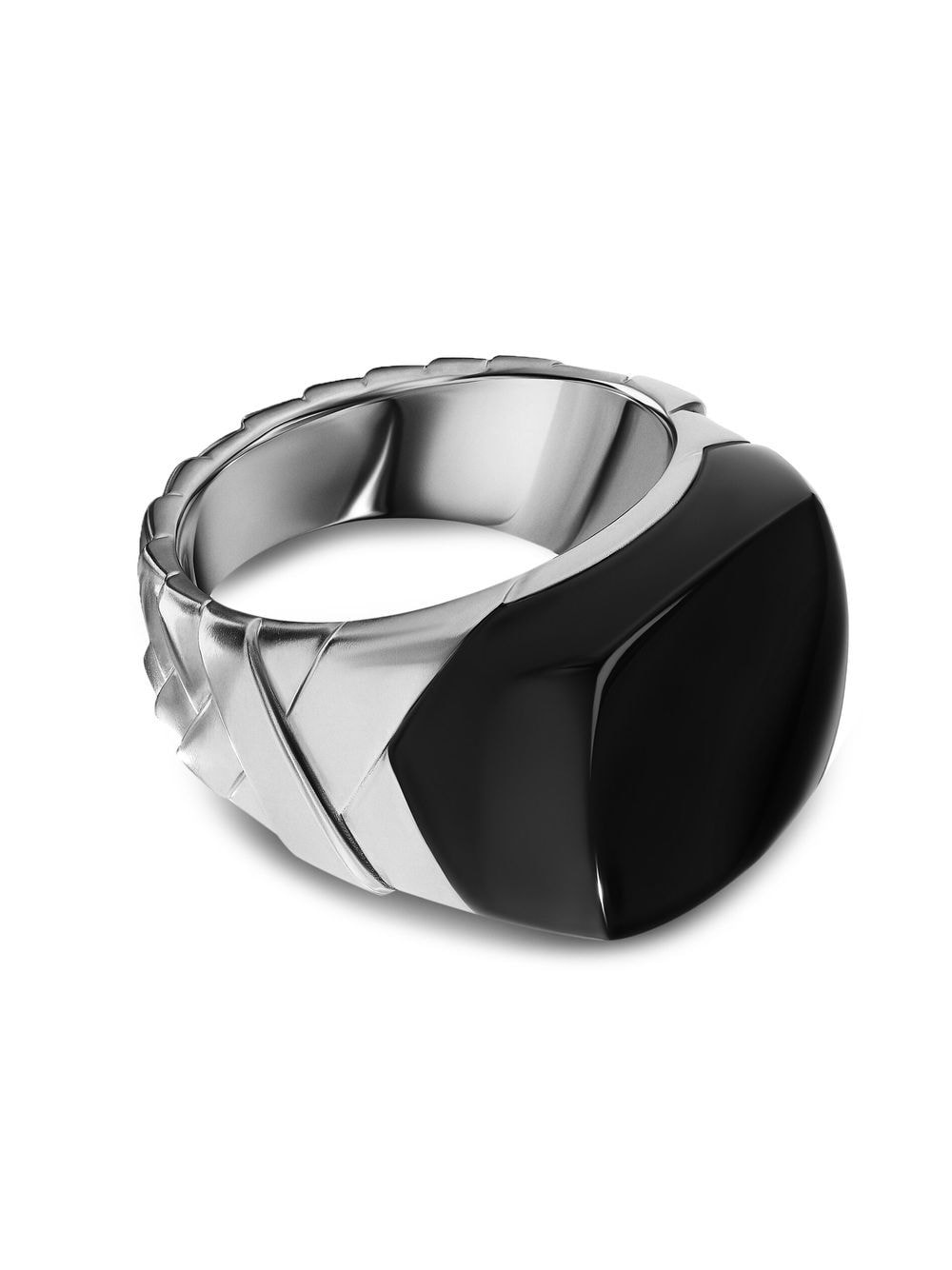 David Yurman sterling silver Cairo Mummy Wrap onyx signet ring von David Yurman