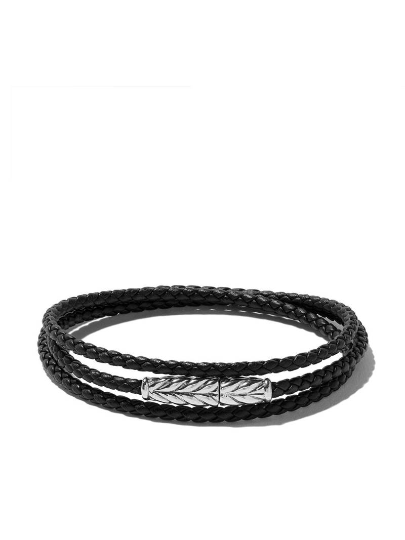 David Yurman Chevron Triple Wrap leather bracelet - Black von David Yurman