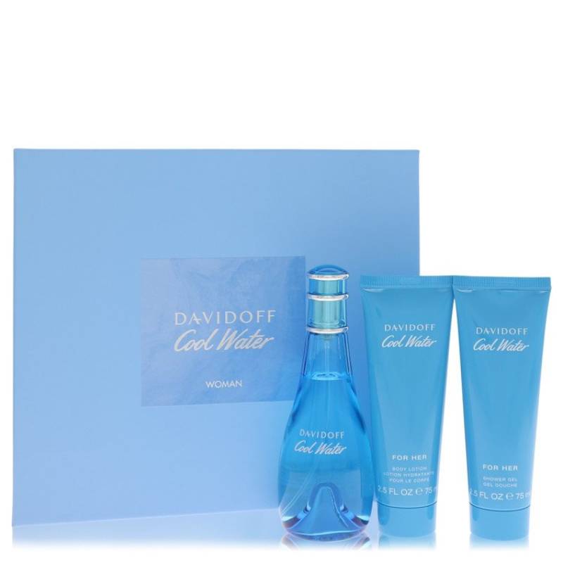 Davidoff Cool Water Gift Set -- 101 ml Eau De Toilette Spray + 74 ml Body Lotion + 74 ml Shower Gel von Davidoff