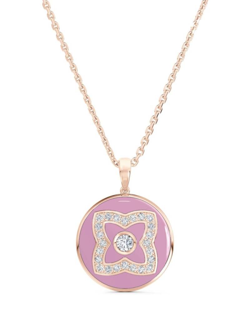 De Beers Jewellers 18kt rose gold Enchanted Lotus diamond and enamel necklace - Pink von De Beers Jewellers