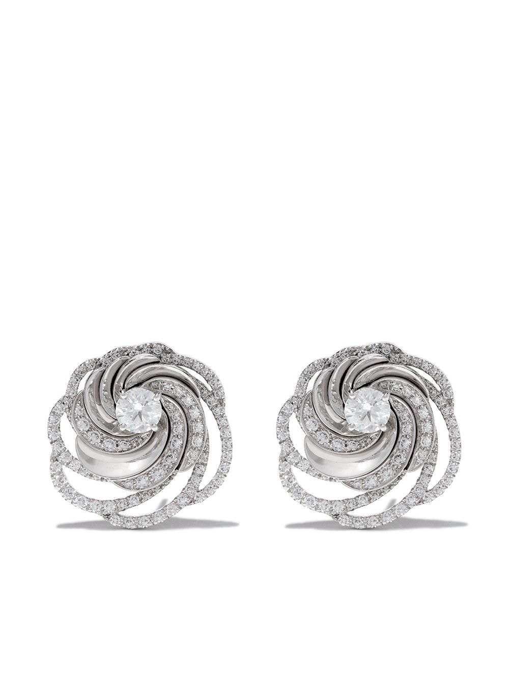 De Beers Jewellers 18kt white gold Aria diamond stud earrings - Silver von De Beers Jewellers