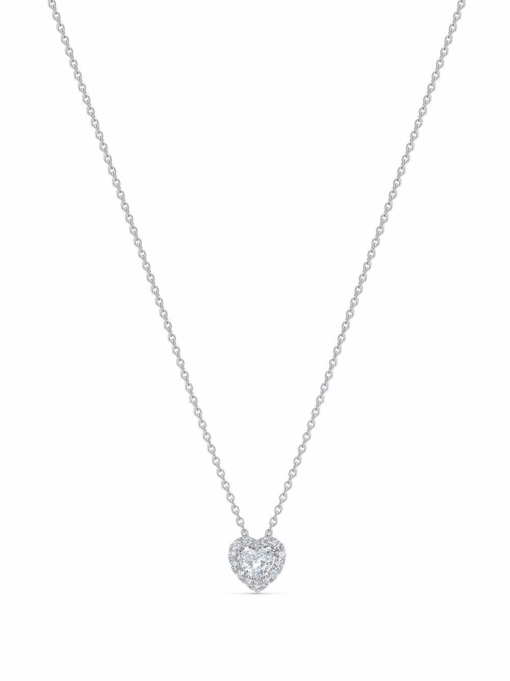 De Beers Jewellers 18kt white gold Aura heart-shaped diamond pendant necklace - Silver von De Beers Jewellers