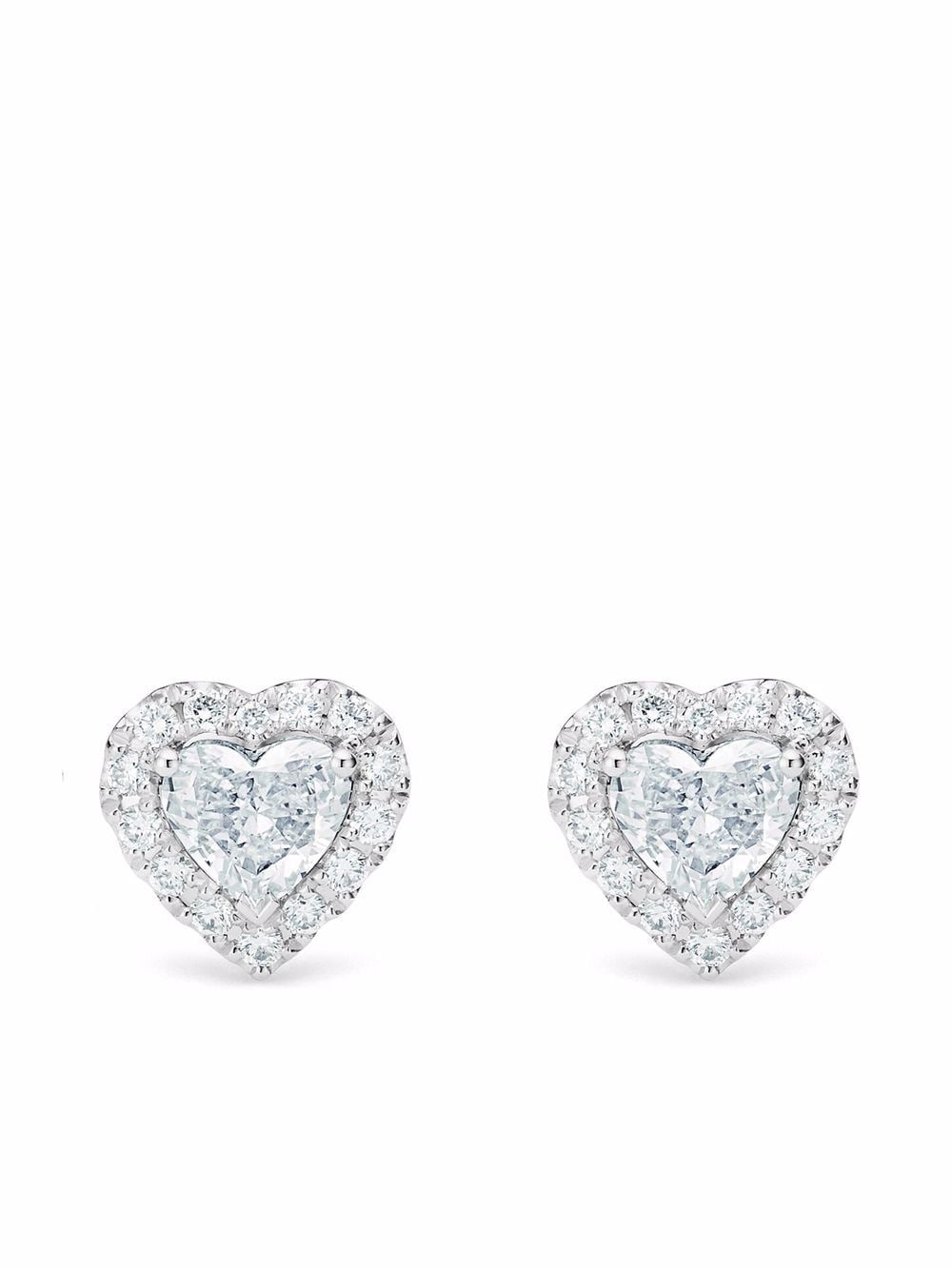 De Beers Jewellers 18kt white gold Aura heart-shaped diamond stud earrings - Silver von De Beers Jewellers