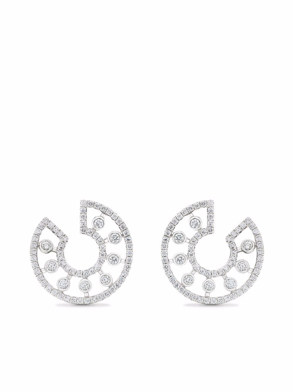 De Beers Jewellers 18kt white gold Dewdrop hoop diamond earrings - Silver von De Beers Jewellers