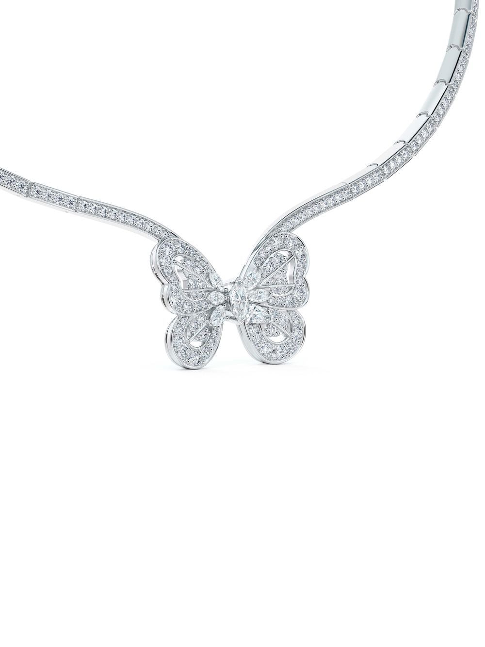 De Beers Jewellers 18kt white gold Portraits of Nature butterfly diamond necklace - Silver von De Beers Jewellers