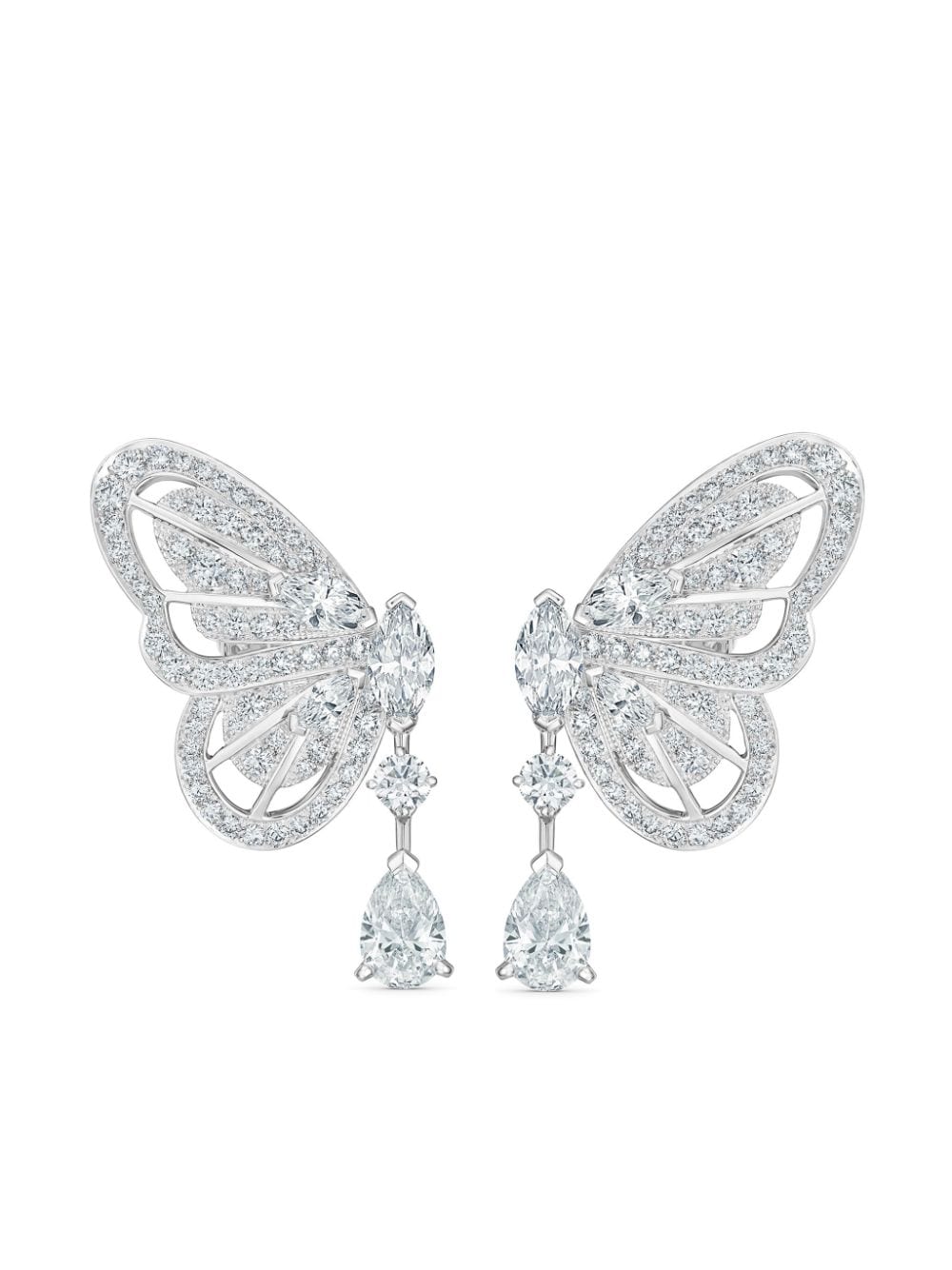 De Beers Jewellers 18kt white gold Portraits of Nature diamond earrings - Silver von De Beers Jewellers