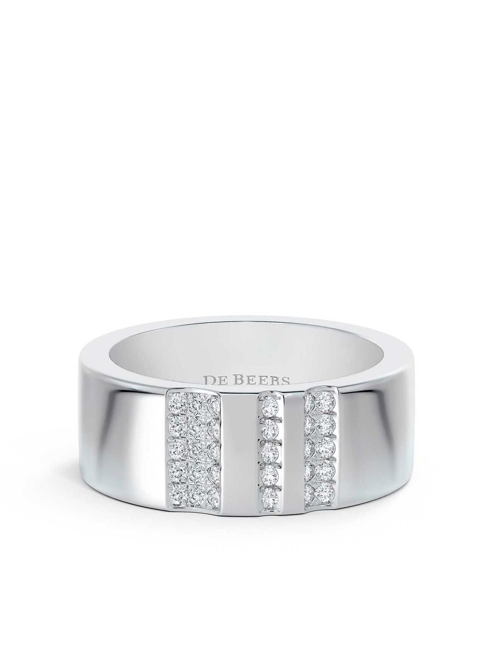 De Beers Jewellers 18kt white gold RVL diamond band ring von De Beers Jewellers