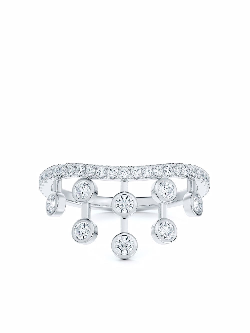 De Beers Jewellers platinum Dewdrop diamond crown ring - Silver von De Beers Jewellers