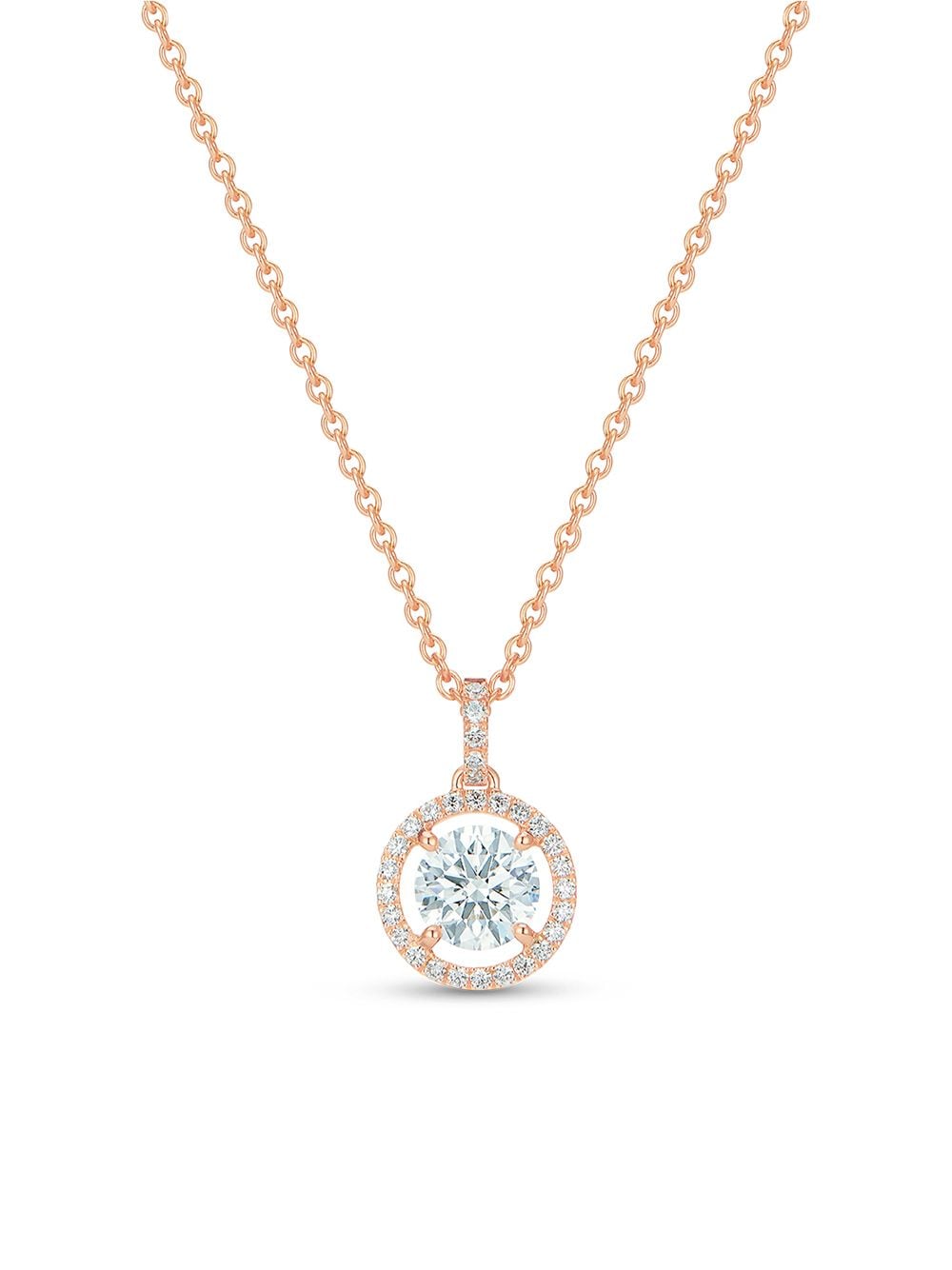 De Beers Jewellers 18kt rose gold Aura round brilliant diamond pendant necklace von De Beers Jewellers