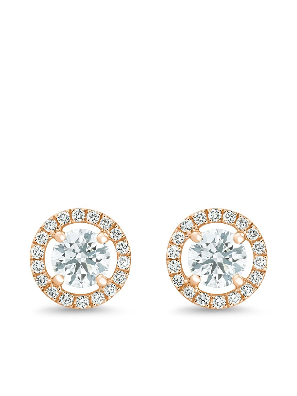 De Beers Jewellers 18kt rose gold Aura round brilliant diamond studs - Silver von De Beers Jewellers