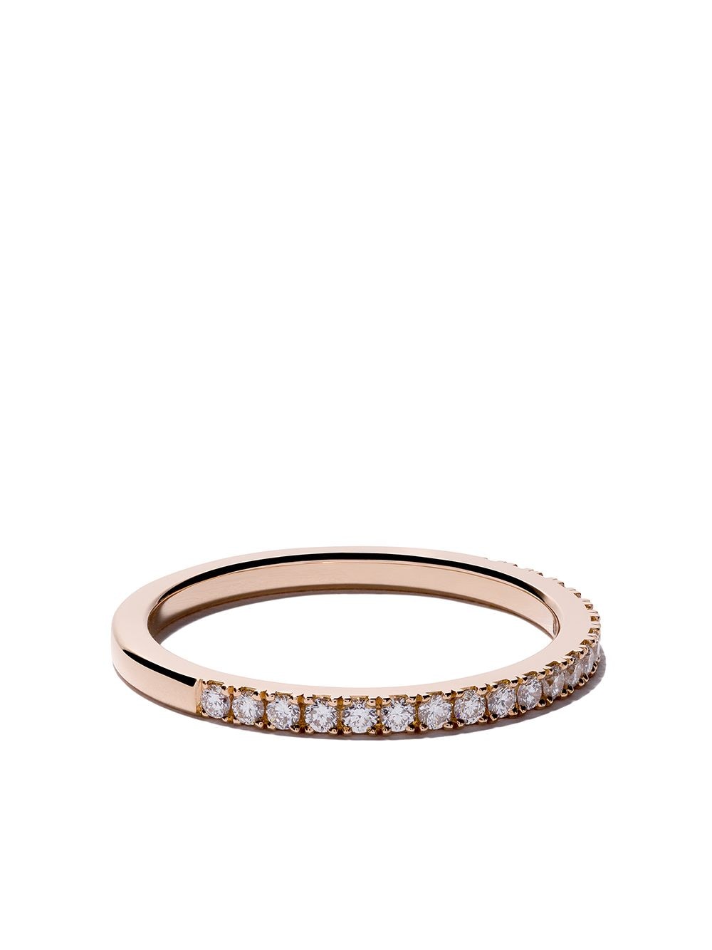 De Beers Jewellers 18kt rose gold DB Classic half pavé diamond band - Pink von De Beers Jewellers