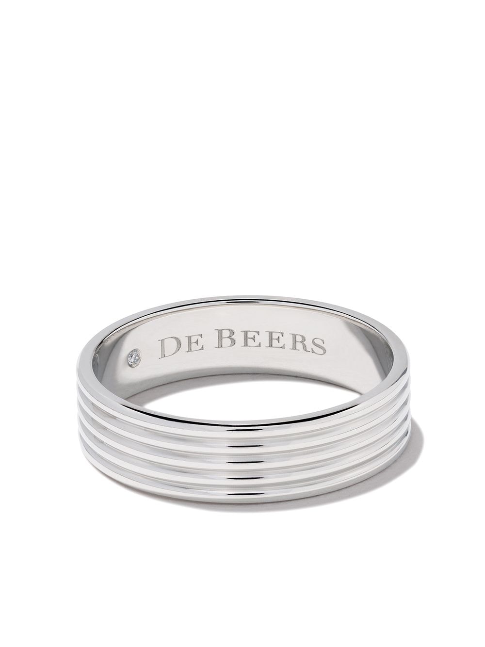 De Beers Jewellers Platinum Fused Lines band - Silver von De Beers Jewellers