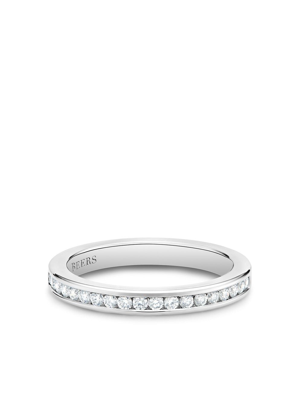 De Beers Jewellers platinum channel-set half eternity diamond band ring - Silver von De Beers Jewellers