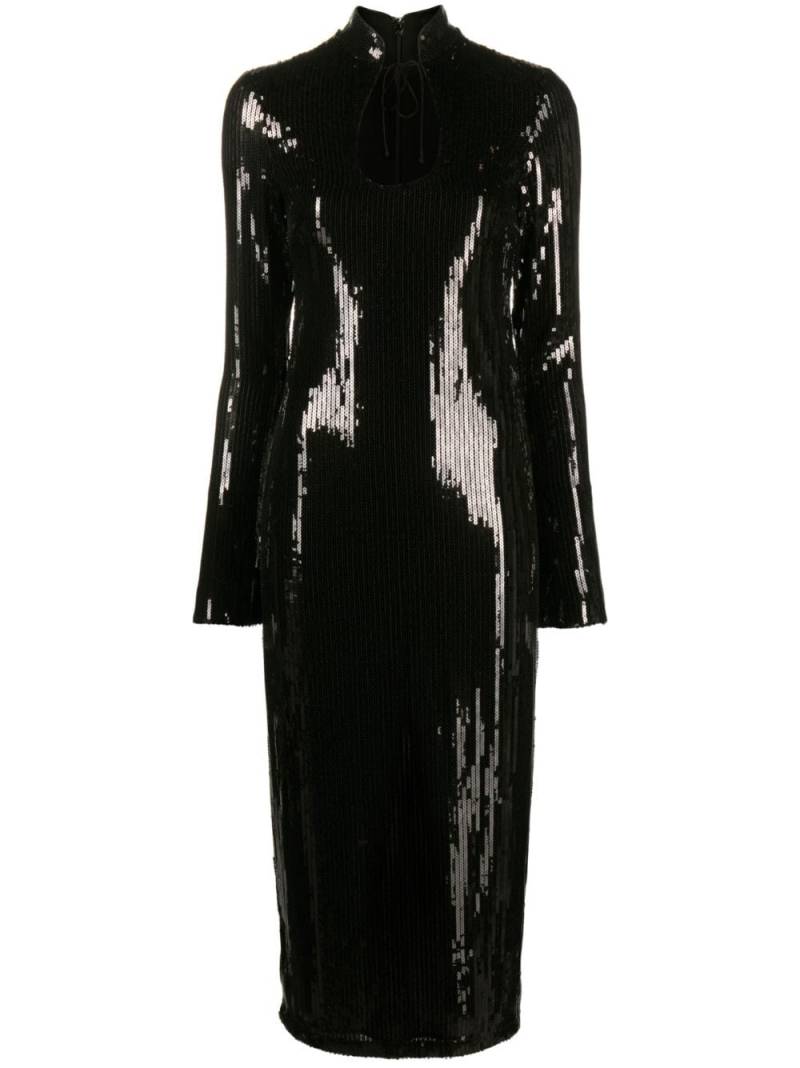 De La Vali Lazarus sequined midi dress - Black von De La Vali