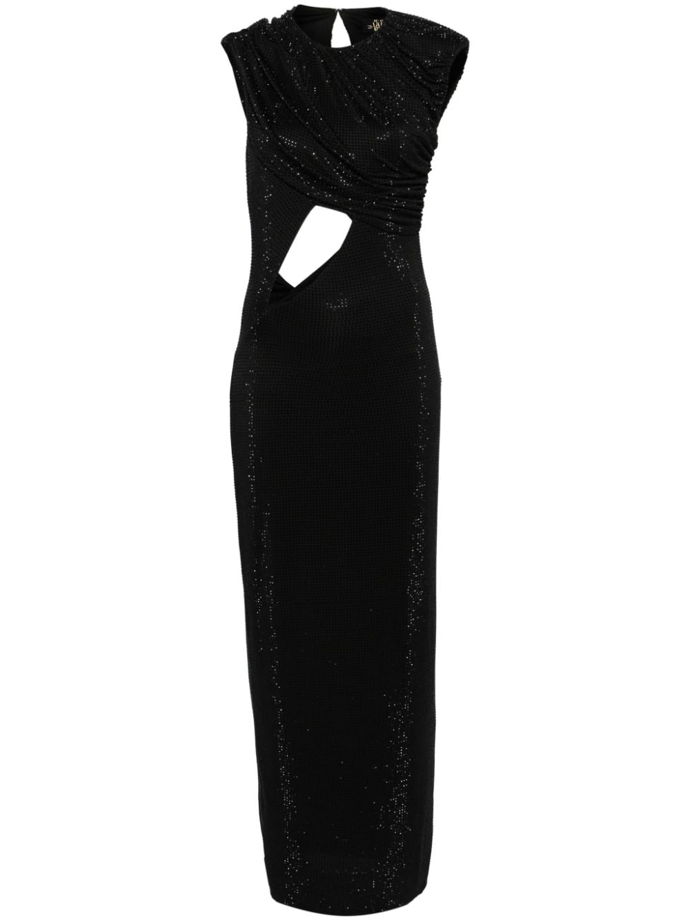 De La Vali Mousseline rhinestoned maxi dress - Black von De La Vali