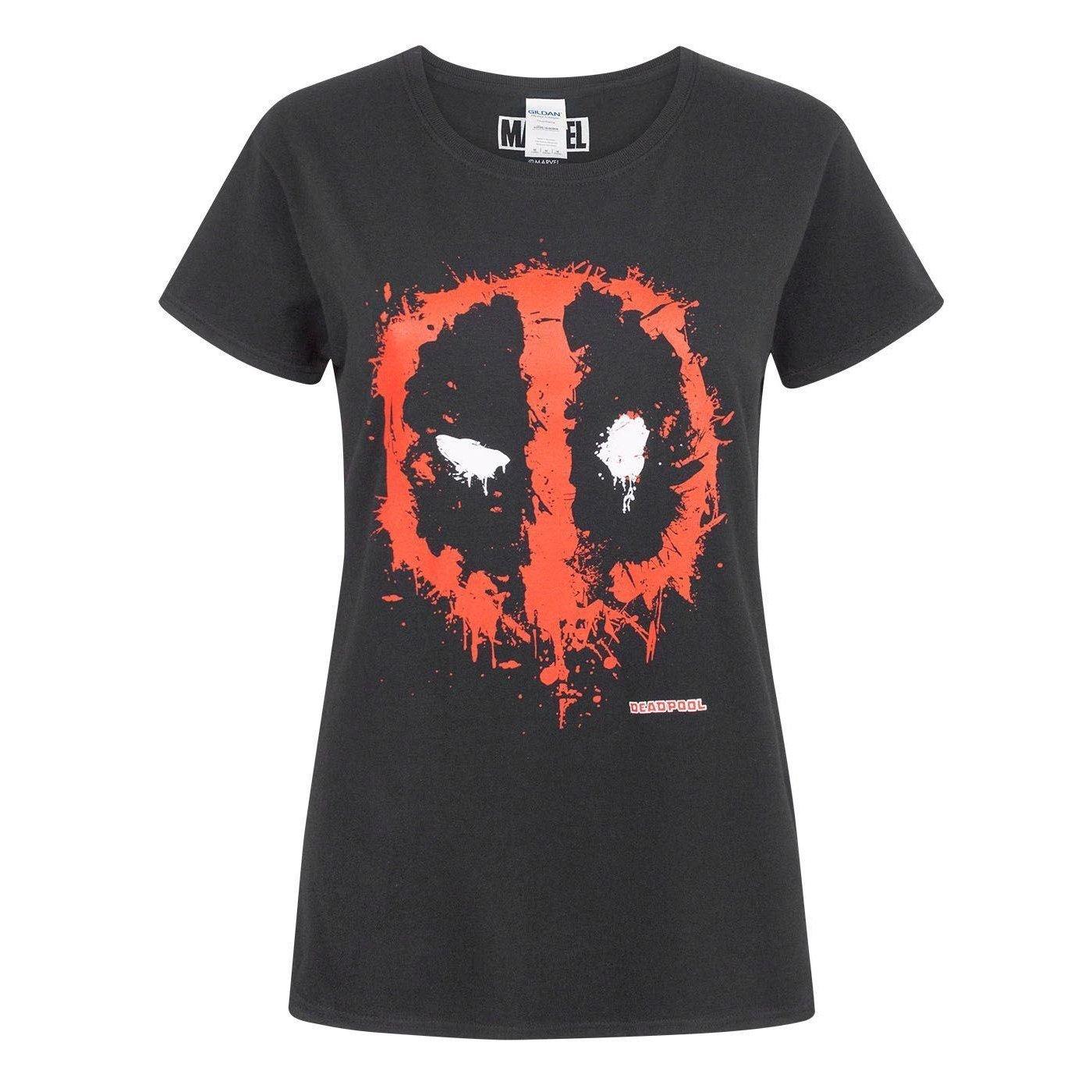 Marvel Tshirt Mit Maskenlogo Damen Schwarz S von Deadpool