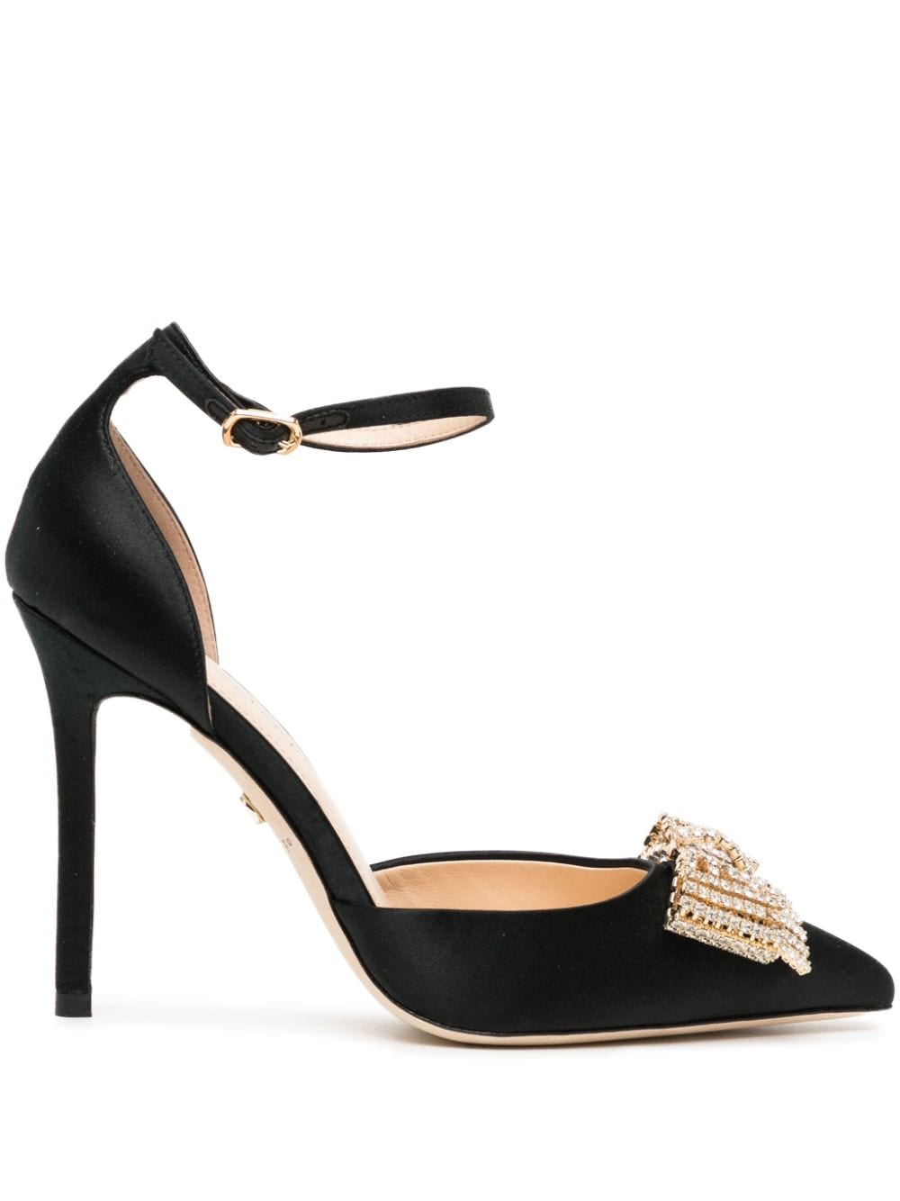 Dee Ocleppo 105mm silk satin bow-detail pumps - Black von Dee Ocleppo