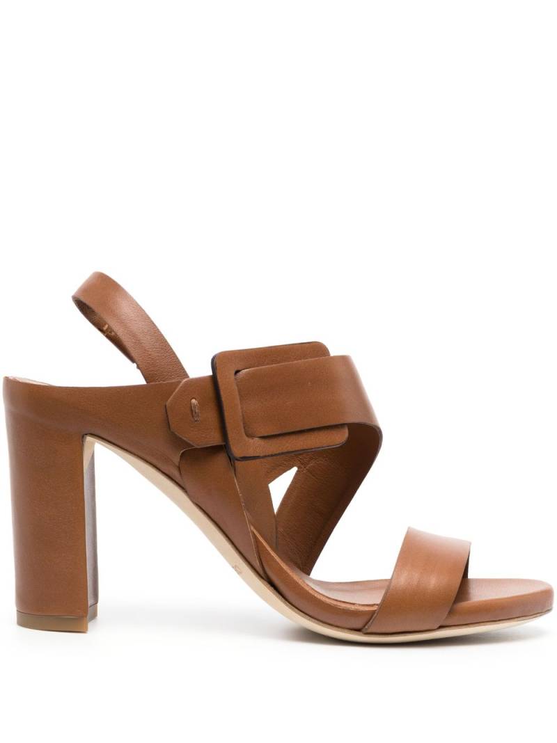 Del Carlo 95mm open-toe leather sandals - Brown von Del Carlo