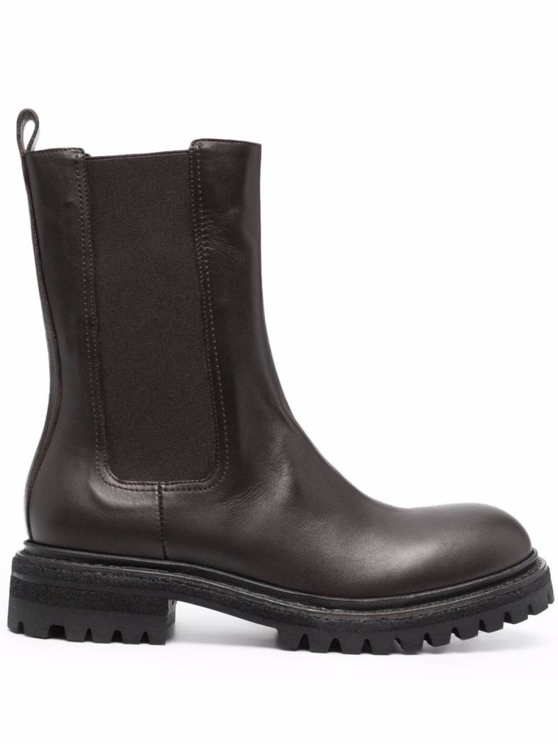Del Carlo chunky leather boots - Brown von Del Carlo