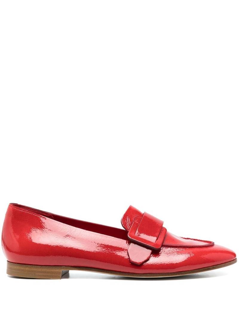 Del Carlo patent-finish calf-leather loafers - Red von Del Carlo