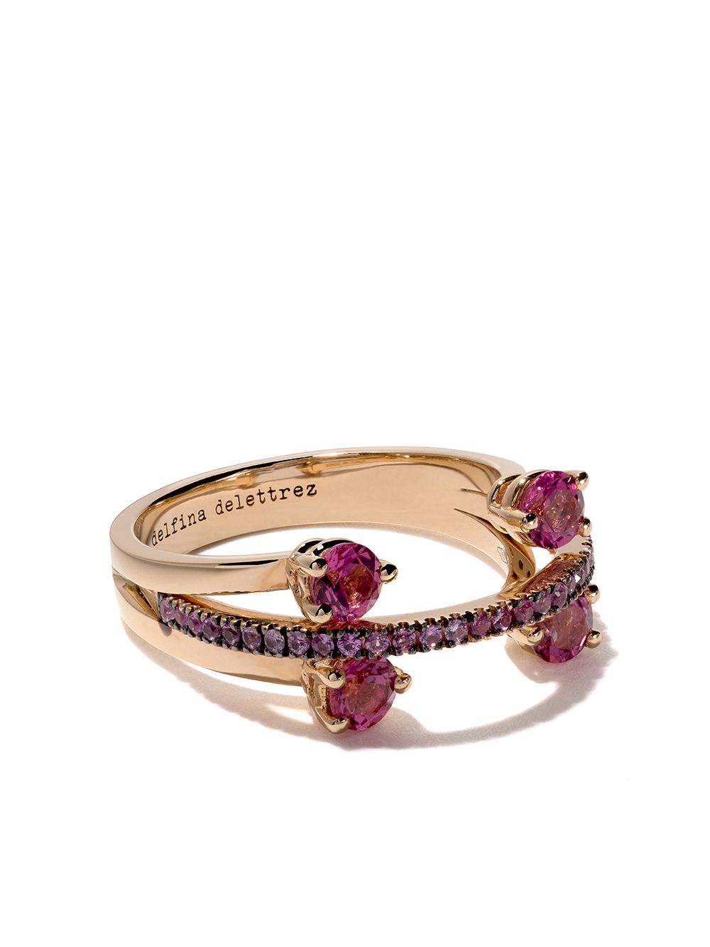 Delfina Delettrez 18kt rose gold, tourmaline and sapphire Linked Dots ring - Pink von Delfina Delettrez