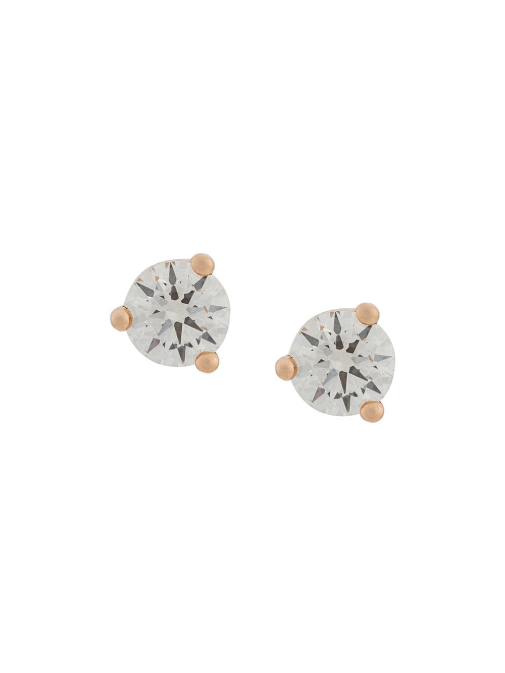 Delfina Delettrez 18kt rose gold Dots Solitare round diamond stud earrings von Delfina Delettrez