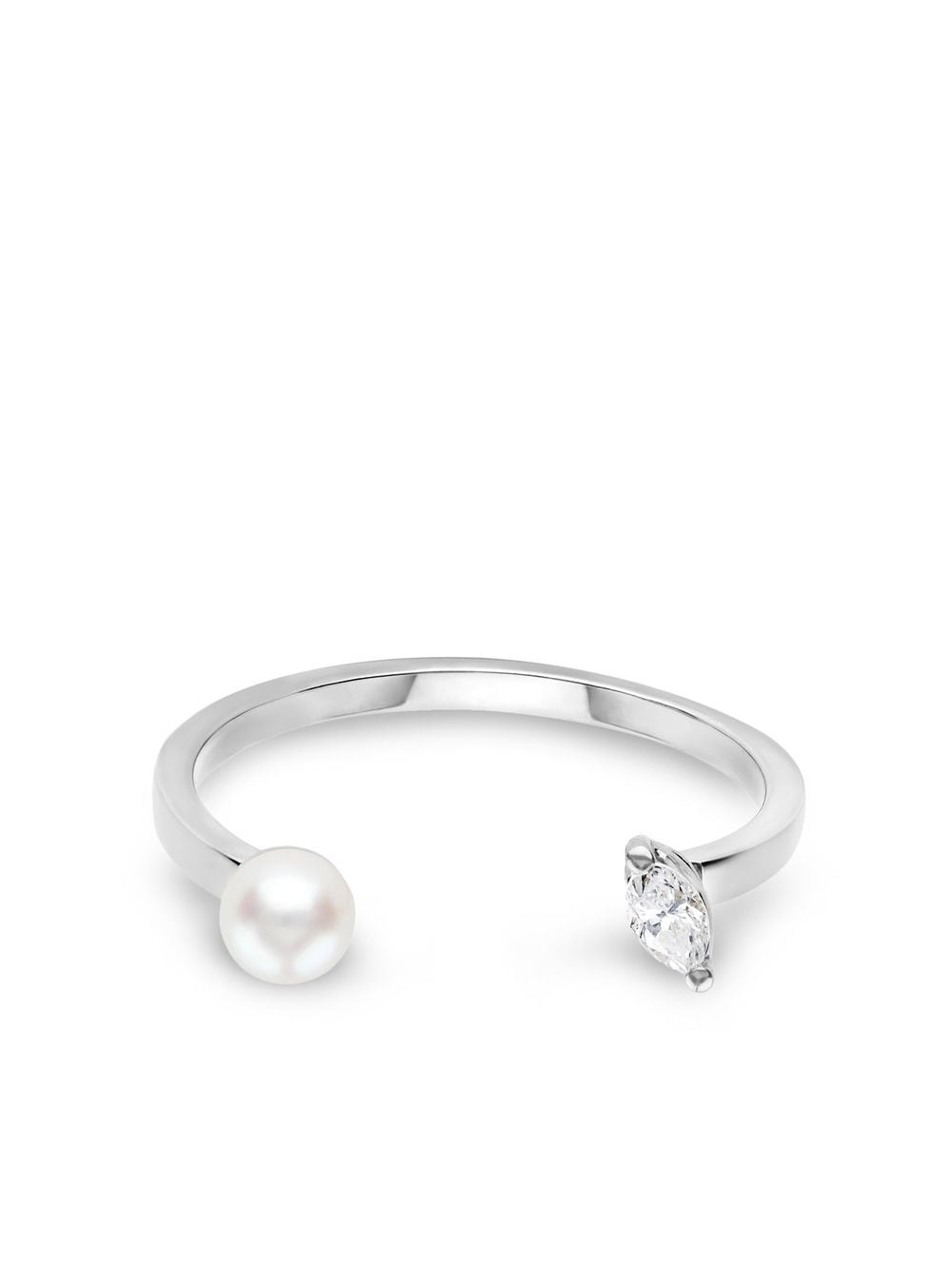 Delfina Delettrez 18kt white gold Dots diamond and pearl ring - Silver von Delfina Delettrez