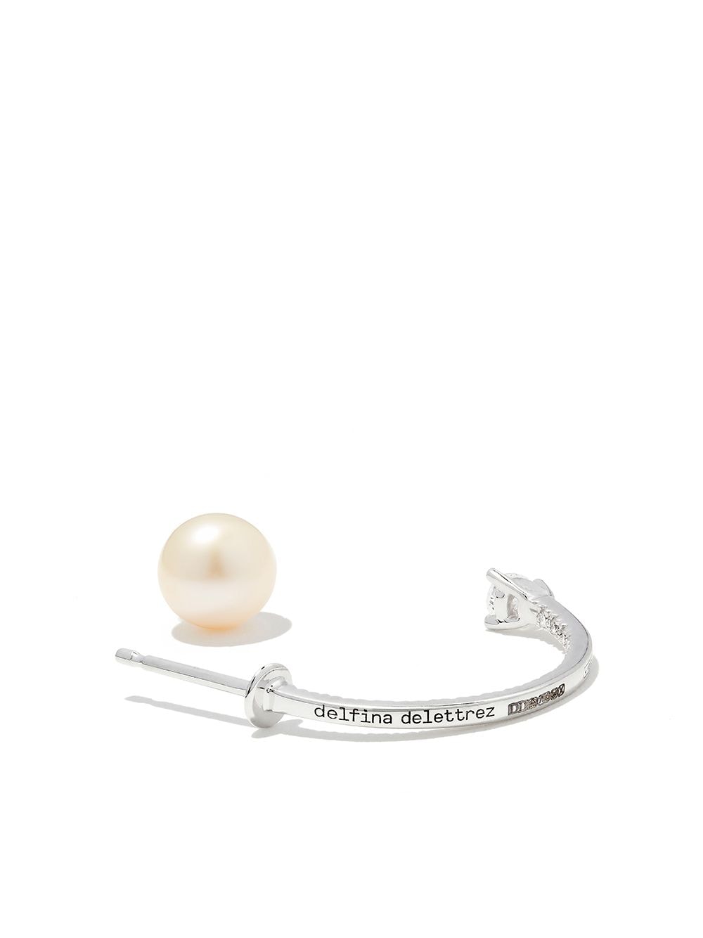 Delfina Delettrez 18kt white gold Dots pearl and diamond single earring - Silver von Delfina Delettrez