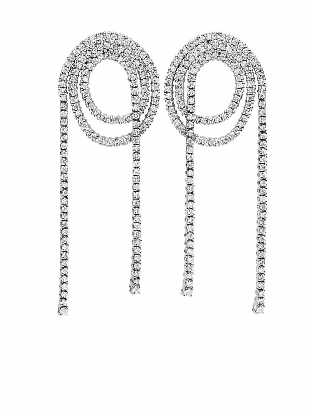 Delfina Delettrez 18kt white gold Unchain My Art diamond loop earrings - Silver von Delfina Delettrez