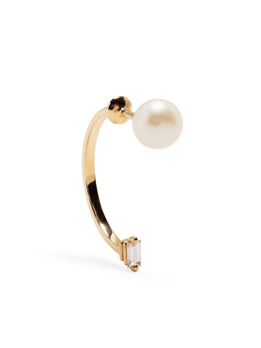 Delfina Delettrez 18kt yellow gold Dots pearl and diamond single earring von Delfina Delettrez