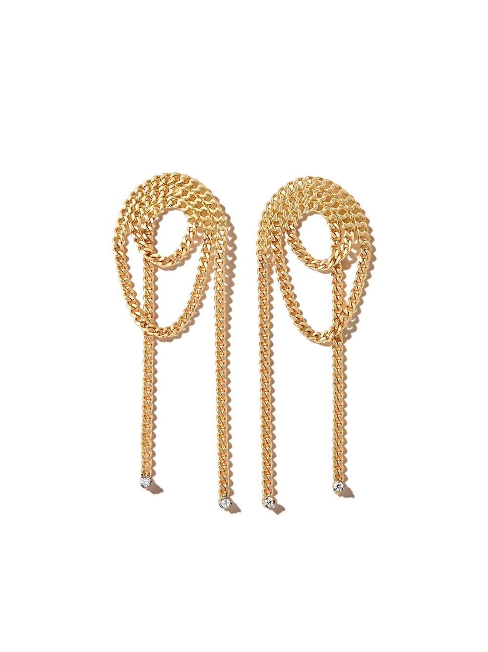 Delfina Delettrez 18kt yellow gold Unchain My Art Loop diamond drop earrings von Delfina Delettrez