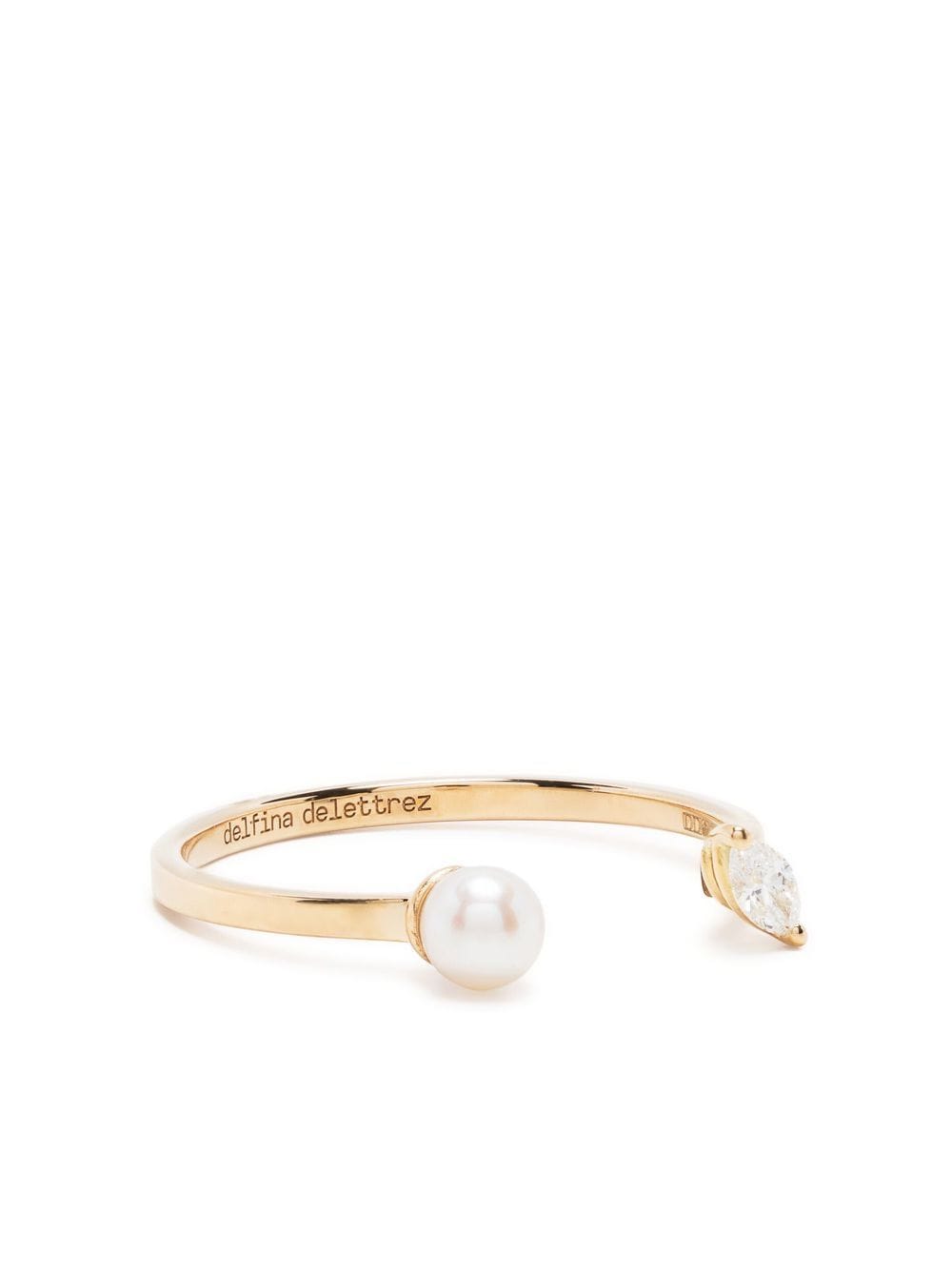 Delfina Delettrez 18kt yellow gold Dots pearl and diamond ring - Silver von Delfina Delettrez