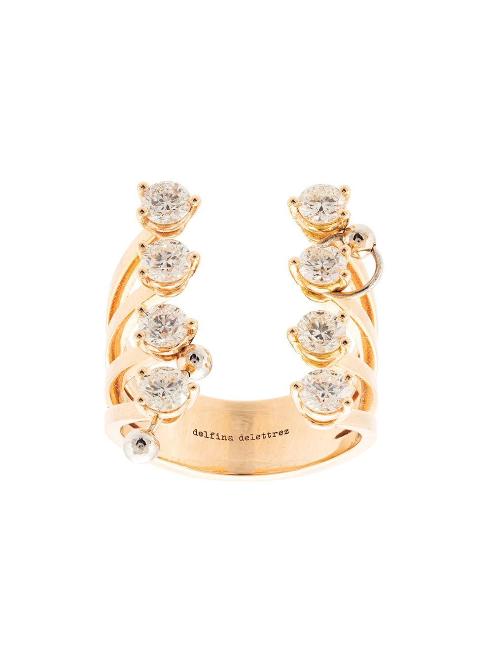 Delfina Delettrez 18kt yellow gold pierced diamond dots ring - Silver von Delfina Delettrez