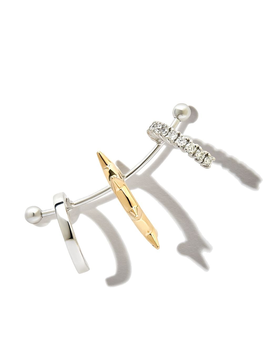 Delfina Delettrez 18kt white gold 1987 diamond single ear cuff - Silver von Delfina Delettrez