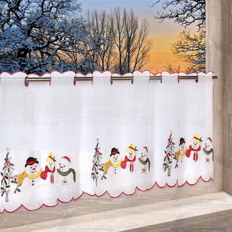 Delindo Lifestyle Scheibengardine »WEIHNACHTSMANN«, (1 St.), HxB: 45x115, mit Stangendurchzug, für die Küche von Delindo Lifestyle