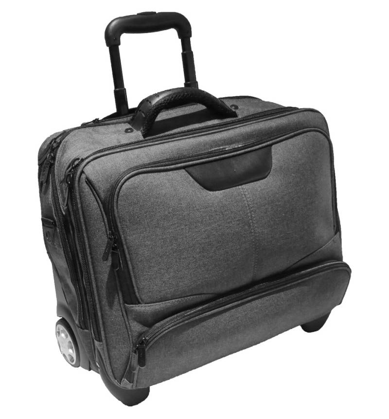 Business Trolley Office Case aus Canvas 47 cm in grau von Dermata Lederwaren