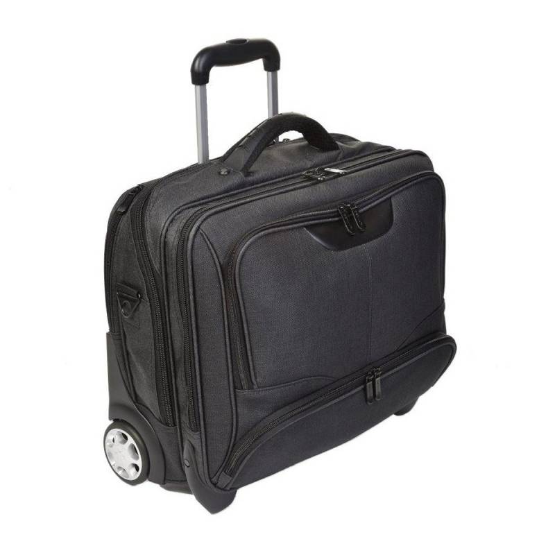 Business Trolley Office Case aus Canvas 47 cm in Schwarz von Dermata Lederwaren