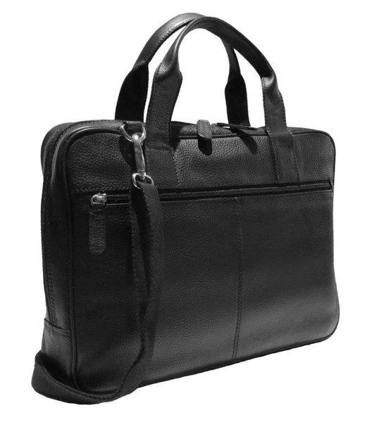 Laptop-tasche Aus Vollrindleder 41 Cm Damen Charcoal Black ONE SIZE von Dermata Lederwaren