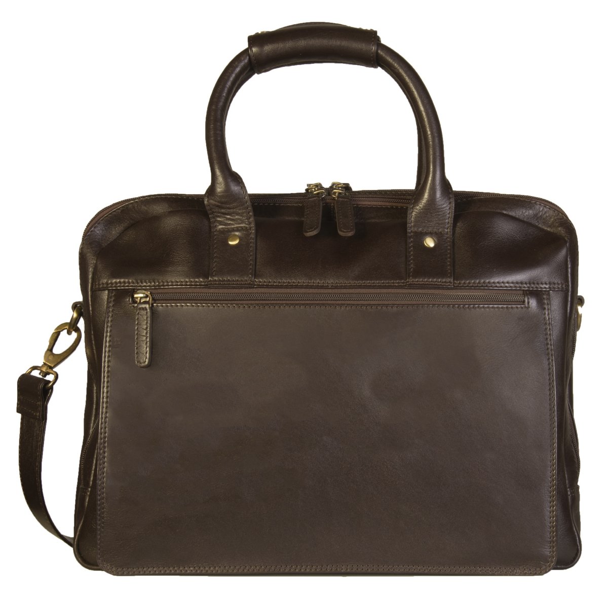 Laptop-Tasche aus weichem Nappa Rindleder 40 cm Braun von Dermata Lederwaren