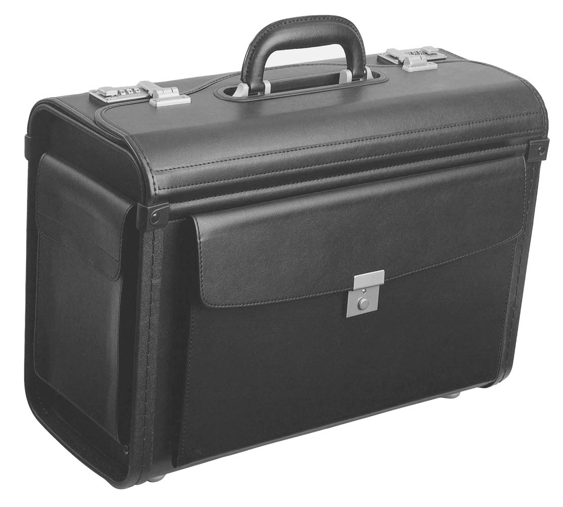 Pilotenkoffer 46cm aus Rindspaltleder in Schwarz Pilotenkoffer 46cm aus Rindspaltleder in Schwarz von Dermata Lederwaren