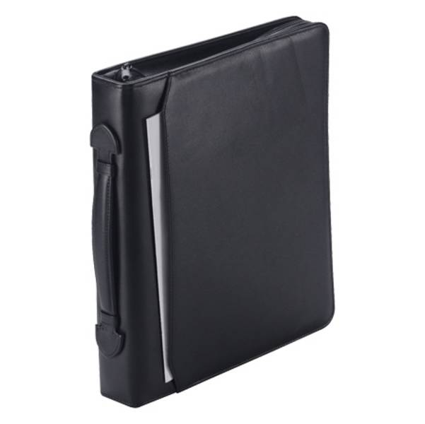 Schreibmappe 36.5cm aus Vollrindleder Nappa in Schwarz Schreibmappe 36.5cm aus Vollrindleder Nappa in Schwarz von Dermata Lederwaren