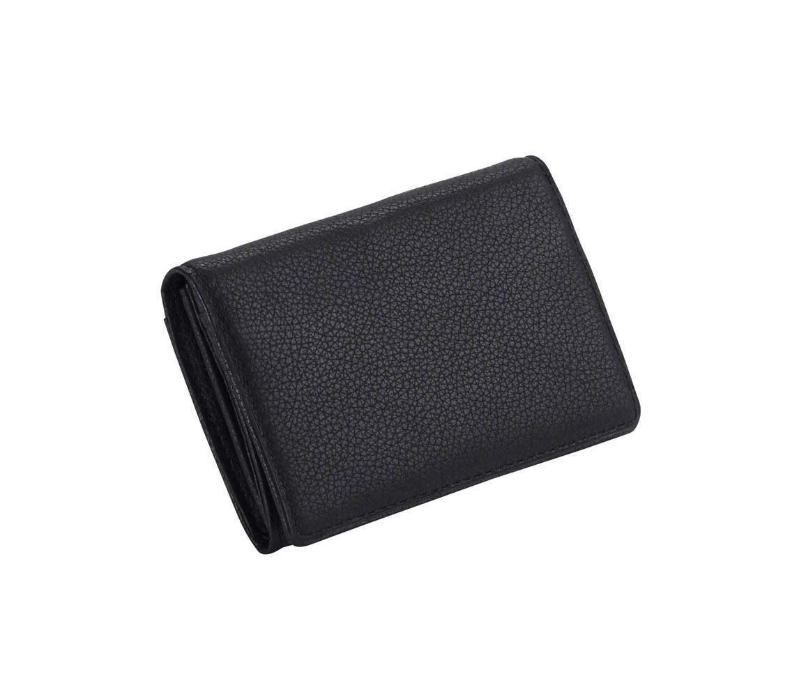 Visitenkartenetui 10.5 cm aus geprägtem Rindleder in Schwarz Visitenkartenetui 10.5 cm aus geprägtem Rindleder in Schwarz von Dermata Lederwaren