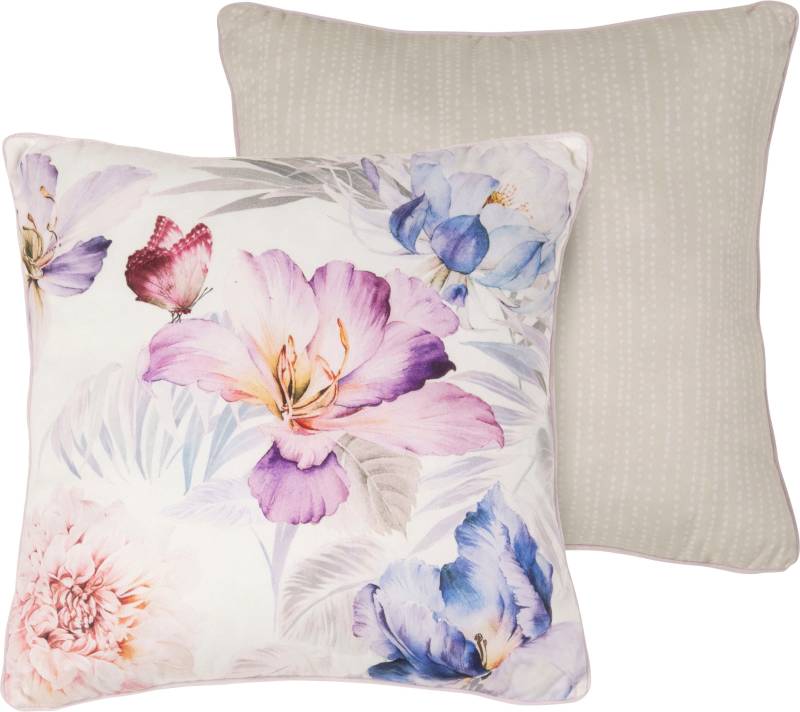 Descanso Dekokissen »Caen«, Mit Füllung, 1 Stück, Biese, 30x60, Wendeoptik, Weich, Blumen, Natur von Descanso
