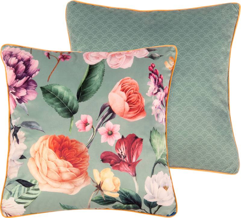 Descanso Dekokissen »Fiori«, Mit Füllung, 1 Stück, Mit Biese, 30x60, Wendeoptik, Weich, Blumen Sand von Descanso